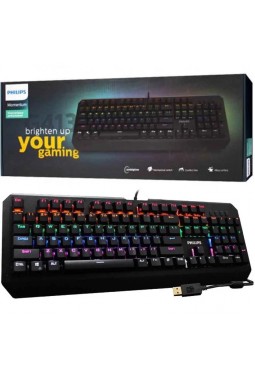 Teclado Mecânico Gamer USB LED RGB Luminoso PHILIPS - G413